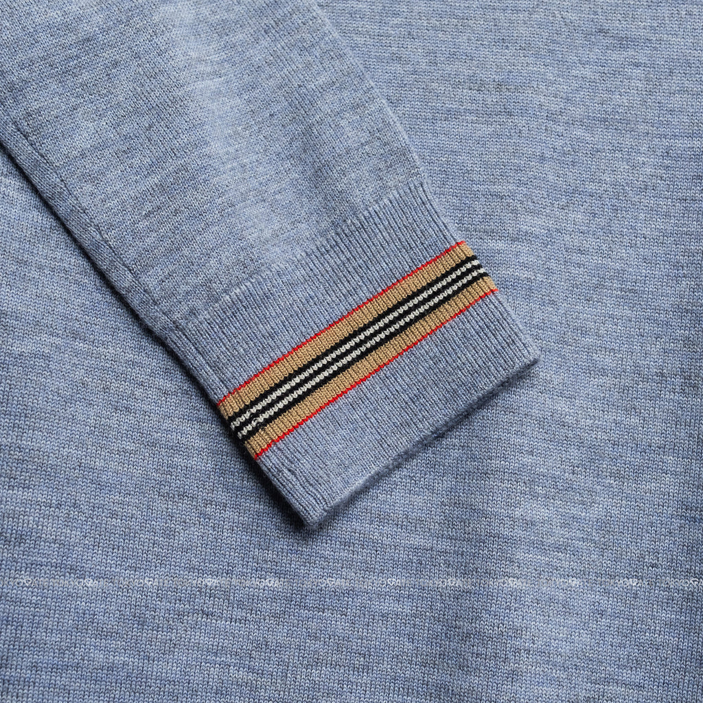 Áo len Burberry 8111781 Paradise Icon Stripe Fine Wool Knit Mid Blue Melange