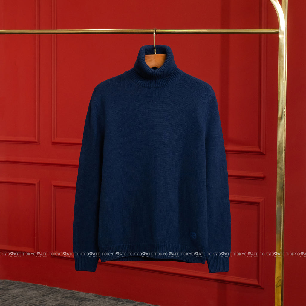 Áo len Gucci 729554 XKC0X 4011 Fine Cashmere Turtleneck Blue Regular Fit