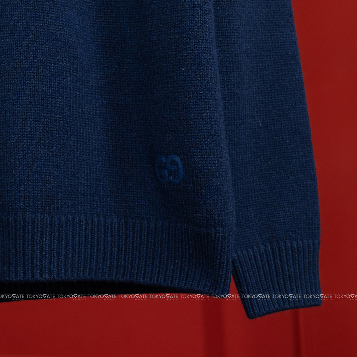 Áo len Gucci 729554 XKC0X 4011 Fine Cashmere Turtleneck Blue Regular Fit