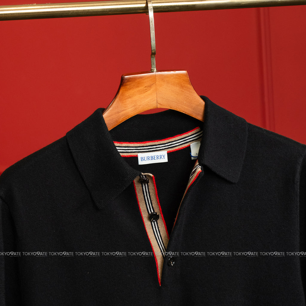 Áo polo Burberry 8121540 Aron Black Regular Fit