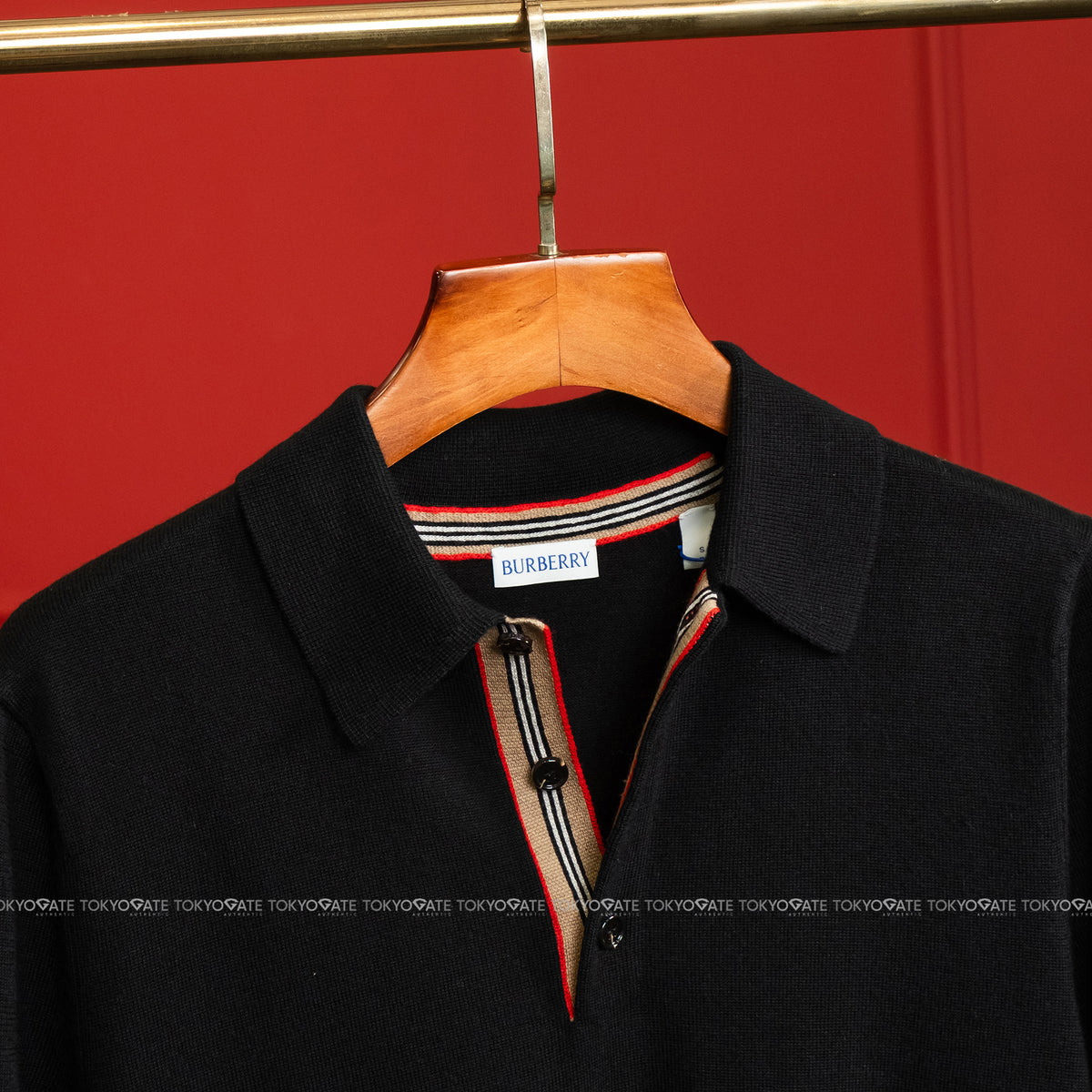 Áo polo Burberry 8121540 Aron Black Regular Fit