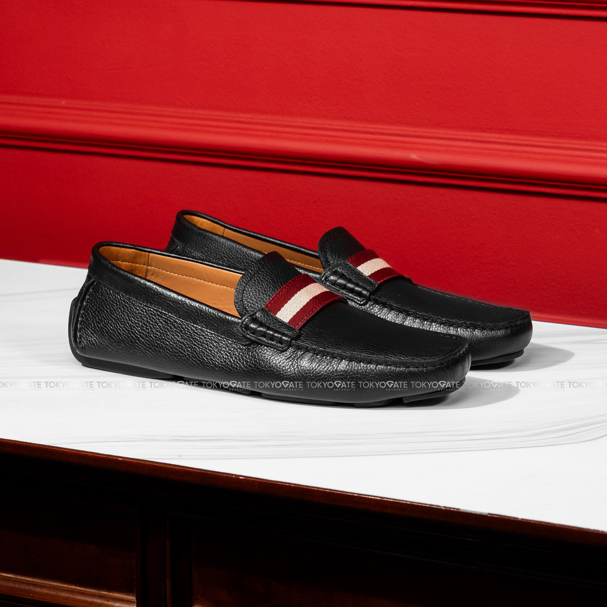 Giày Bally BUCKLE TSP.O / U901 Black Calf Grained Drivers Shoes