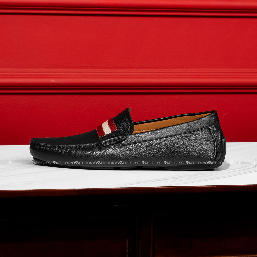 Giày Bally BUCKLE TSP.O / U901 Black Calf Grained Drivers Shoes