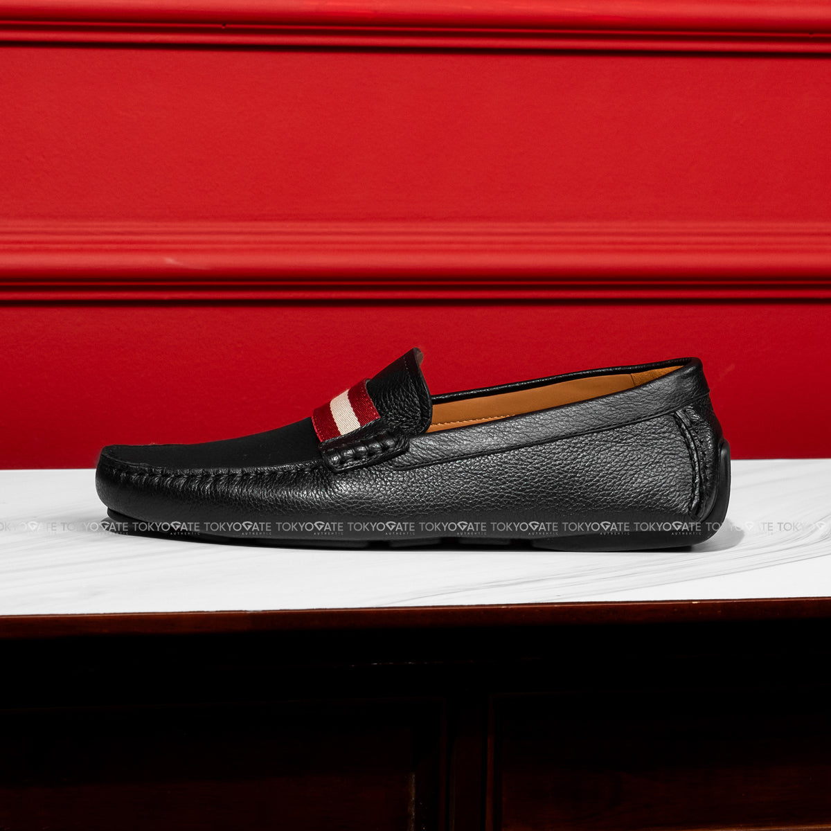 Giày Bally BUCKLE TSP.O / U901 Black Calf Grained Drivers Shoes