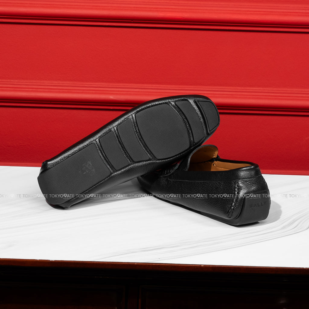 Giày Bally BUCKLE TSP.O / U901 Black Calf Grained Drivers Shoes