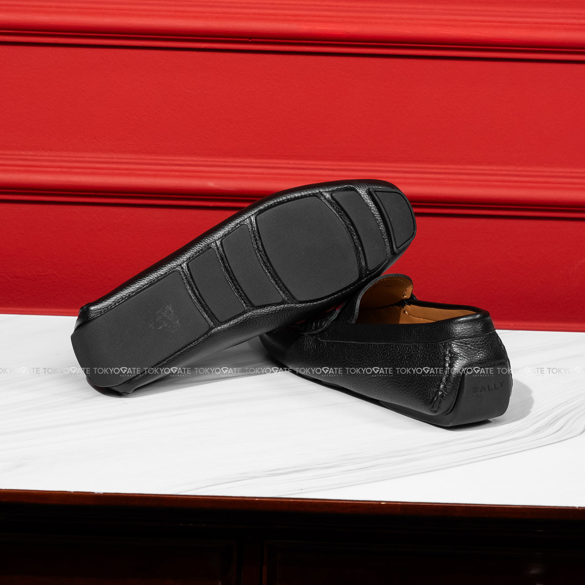 Giày Bally BUCKLE TSP.O / U901 Black Calf Grained Drivers Shoes