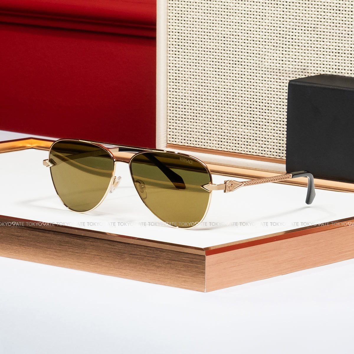 Kính Versace 0VE2283 1002/71 Gold Brown Mirror Gold Sunglasses