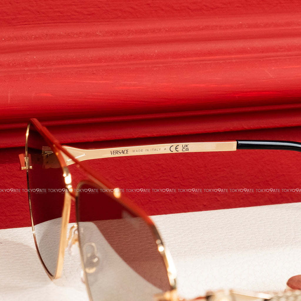 Kính Versace 0VE2284 1002/6G Gold Light Grey Mirror Silver Sunglasses