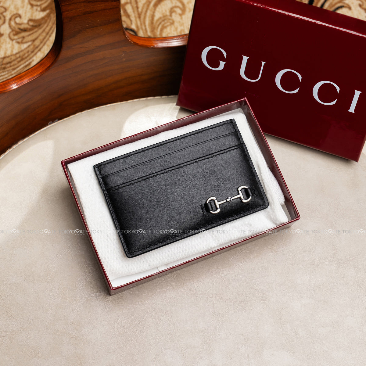 Ví đựng card Gucci 846952 AAFP1 1000 Card Case with Horsebit Black