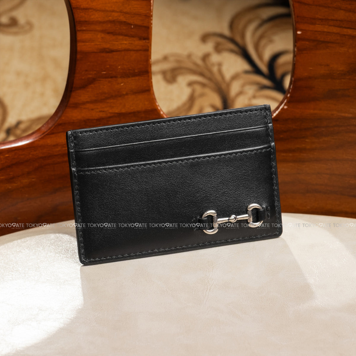 Ví đựng card Gucci 846952 AAFP1 1000 Card Case with Horsebit Black
