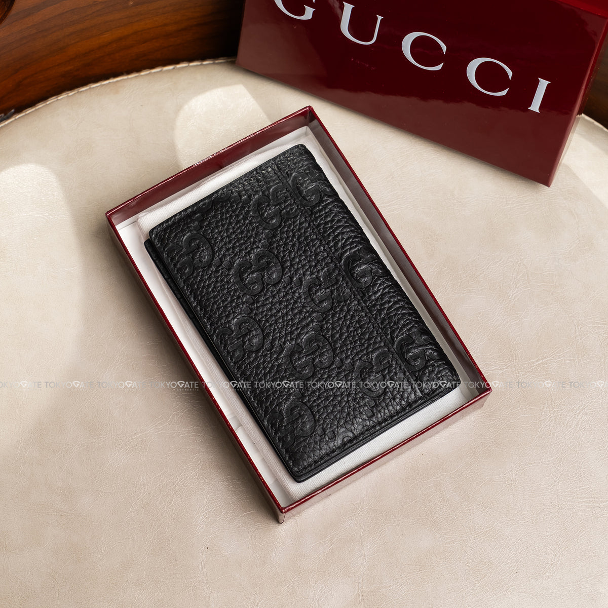 Ví đựng card Gucci 835011 AAE1T 1000 Imprint Long Card Case Black