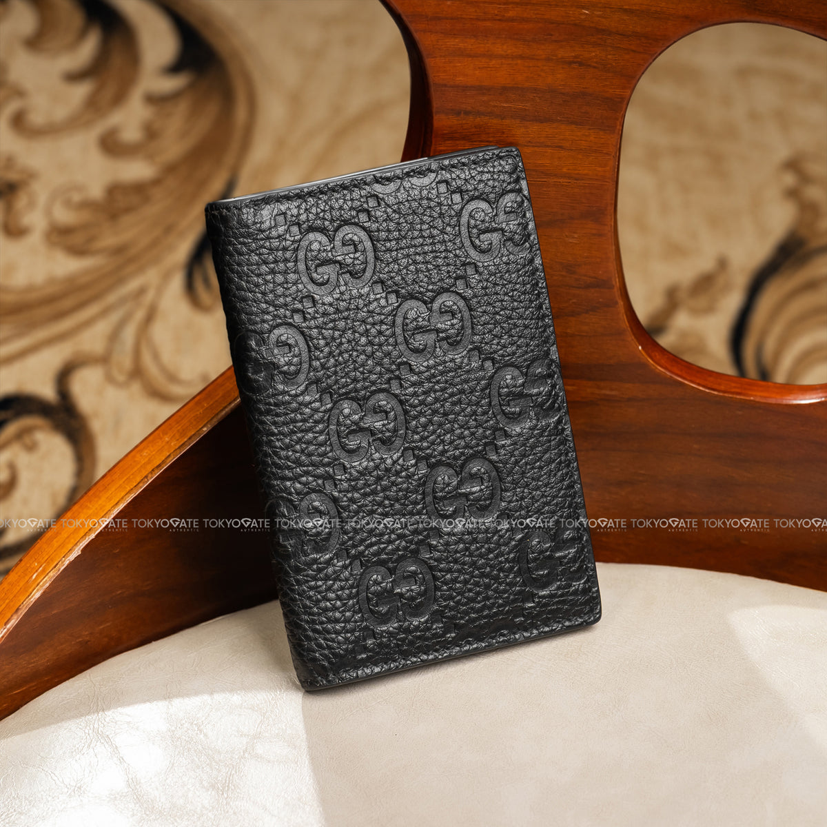 Ví đựng card Gucci 835011 AAE1T 1000 Imprint Long Card Case Black