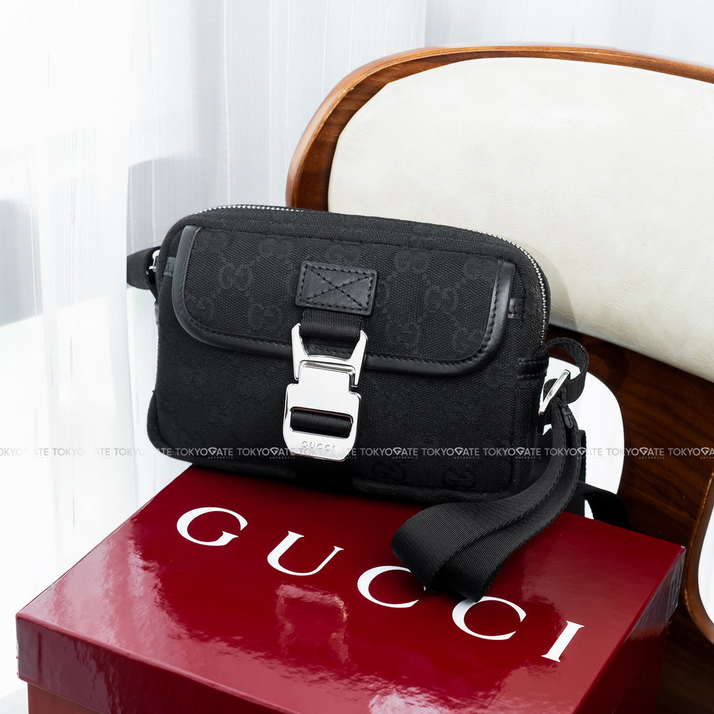 Túi Gucci 855344 FAD6G 1000 GG Canvas Messenger Bag Black