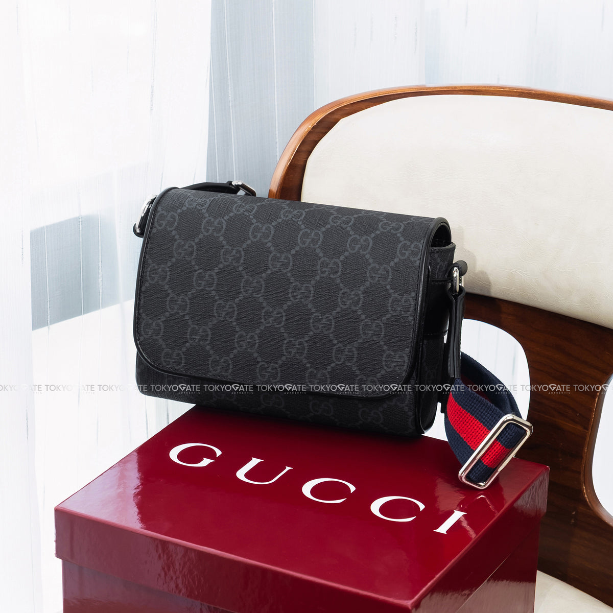 Túi Gucci 791741 FADJA 1042 GG Black Flap Messenger Bag