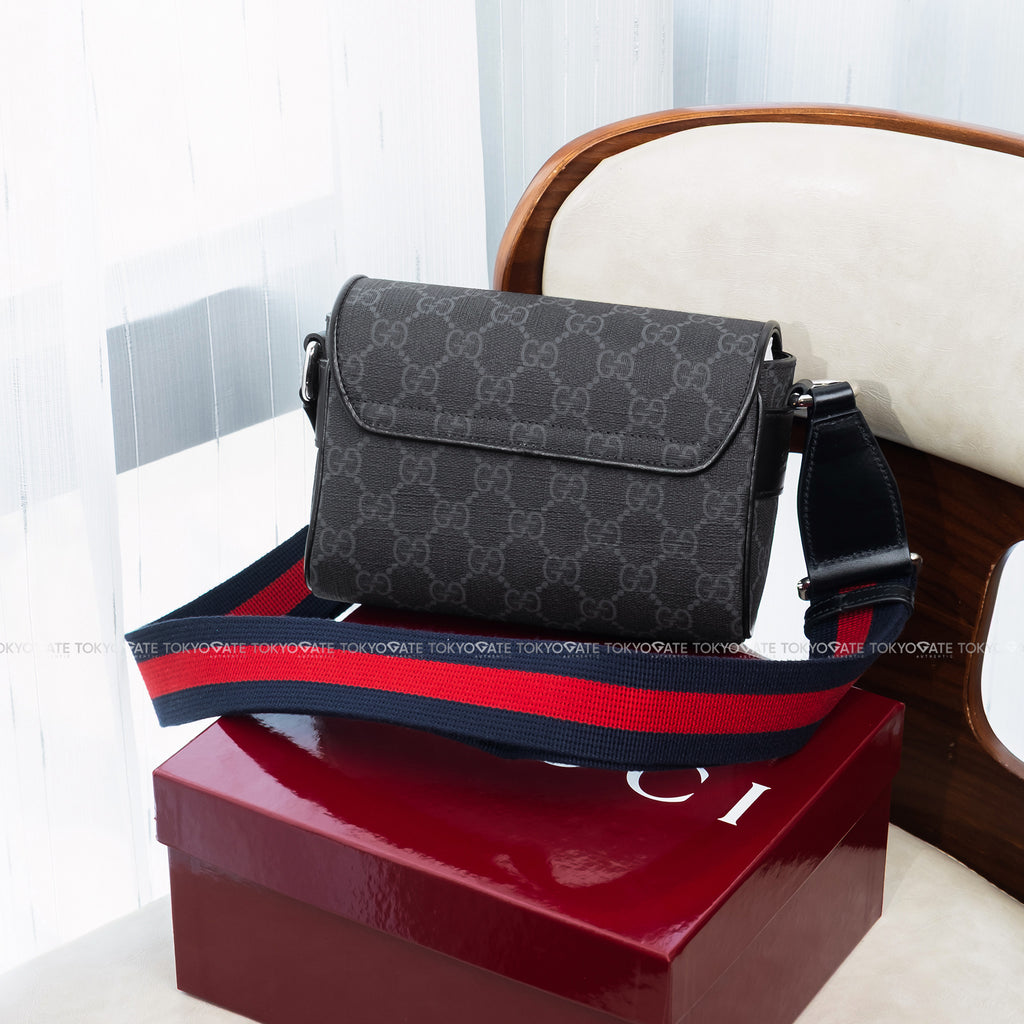 Túi Gucci 791741 FADJA 1042 GG Black Flap Messenger Bag