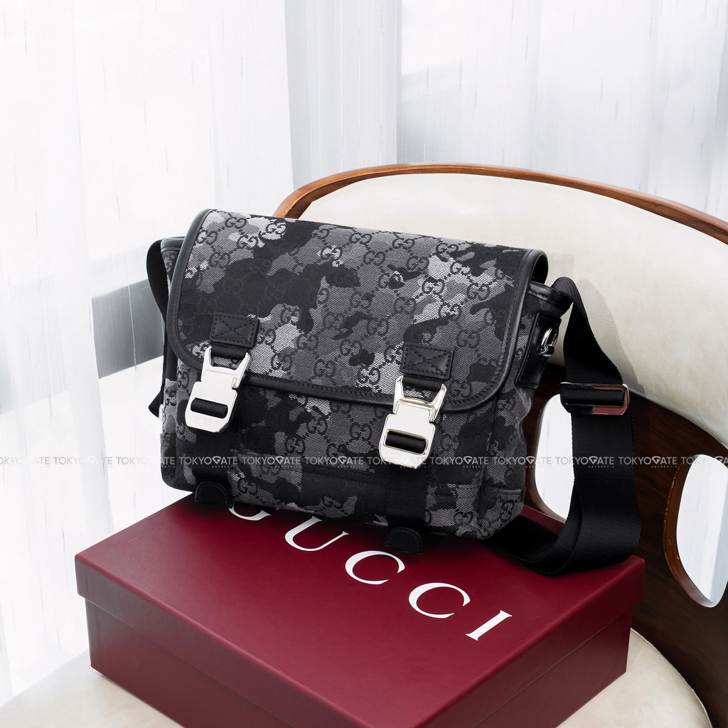 Túi Gucci 854745 FAFGL 8444 Aviator GG Camouflage Messenger Bag Black Grey