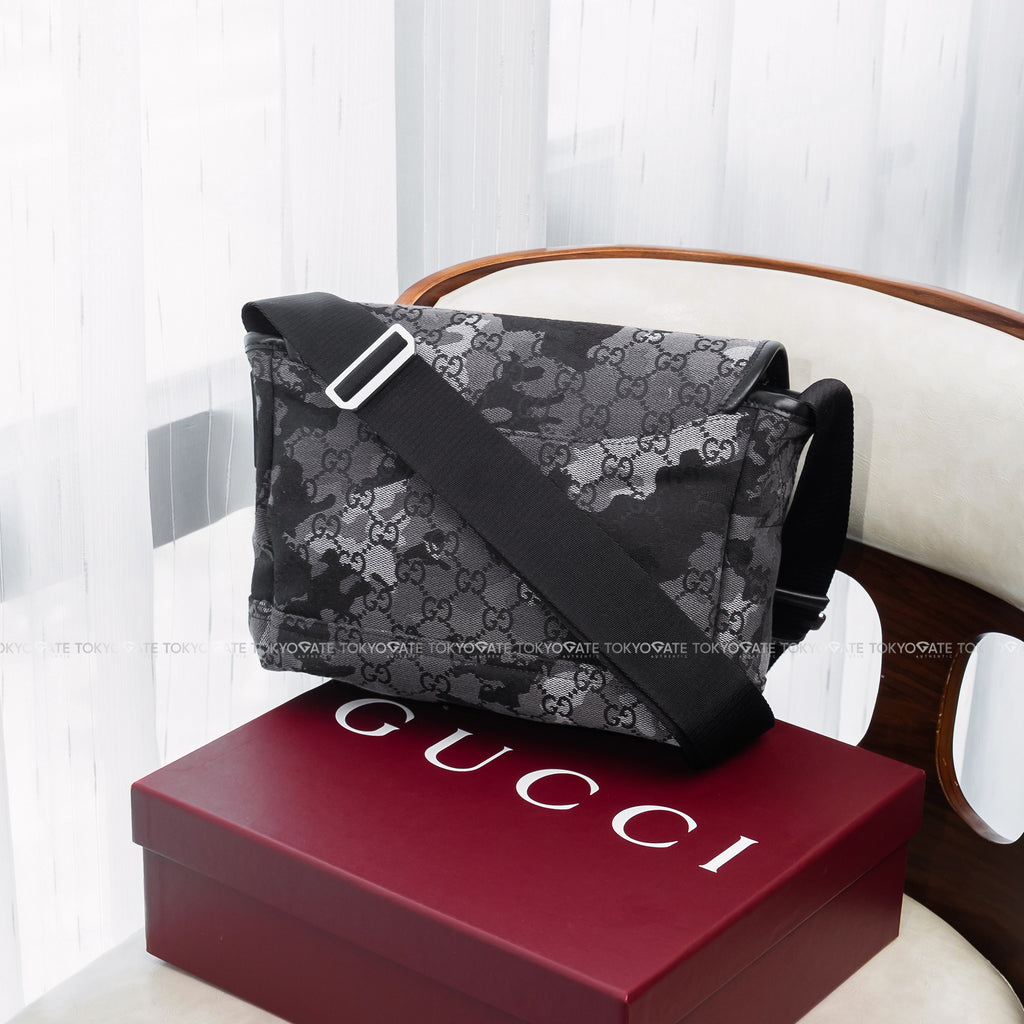 Túi Gucci 854745 FAFGL 8444 Aviator GG Camouflage Messenger Bag Black Grey