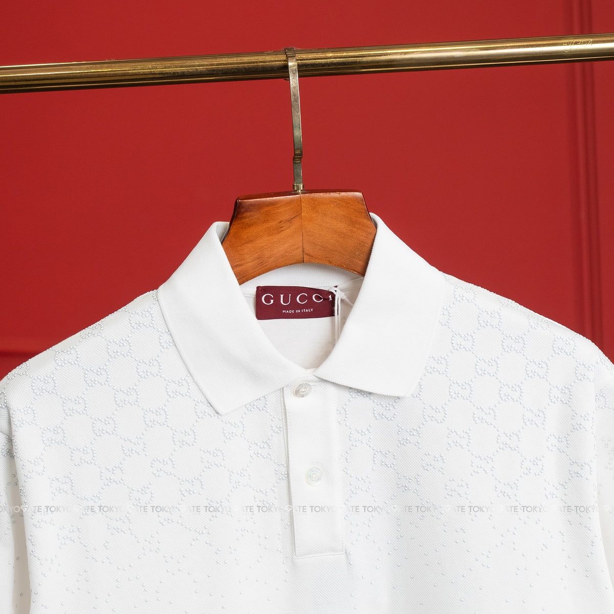 Áo polo Gucci 815514 XJHEB 9000 Cotton Piquet With Crystals White Regular Fit
