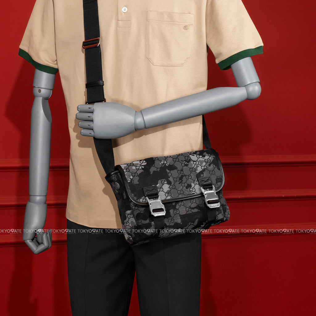 Túi Gucci 854745 FAFGL 8444 Aviator GG Camouflage Messenger Bag Black Grey