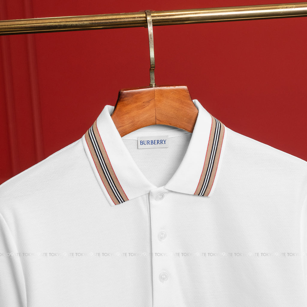 Áo polo Burberry 8111812 Hartford ICS White Slim Fit