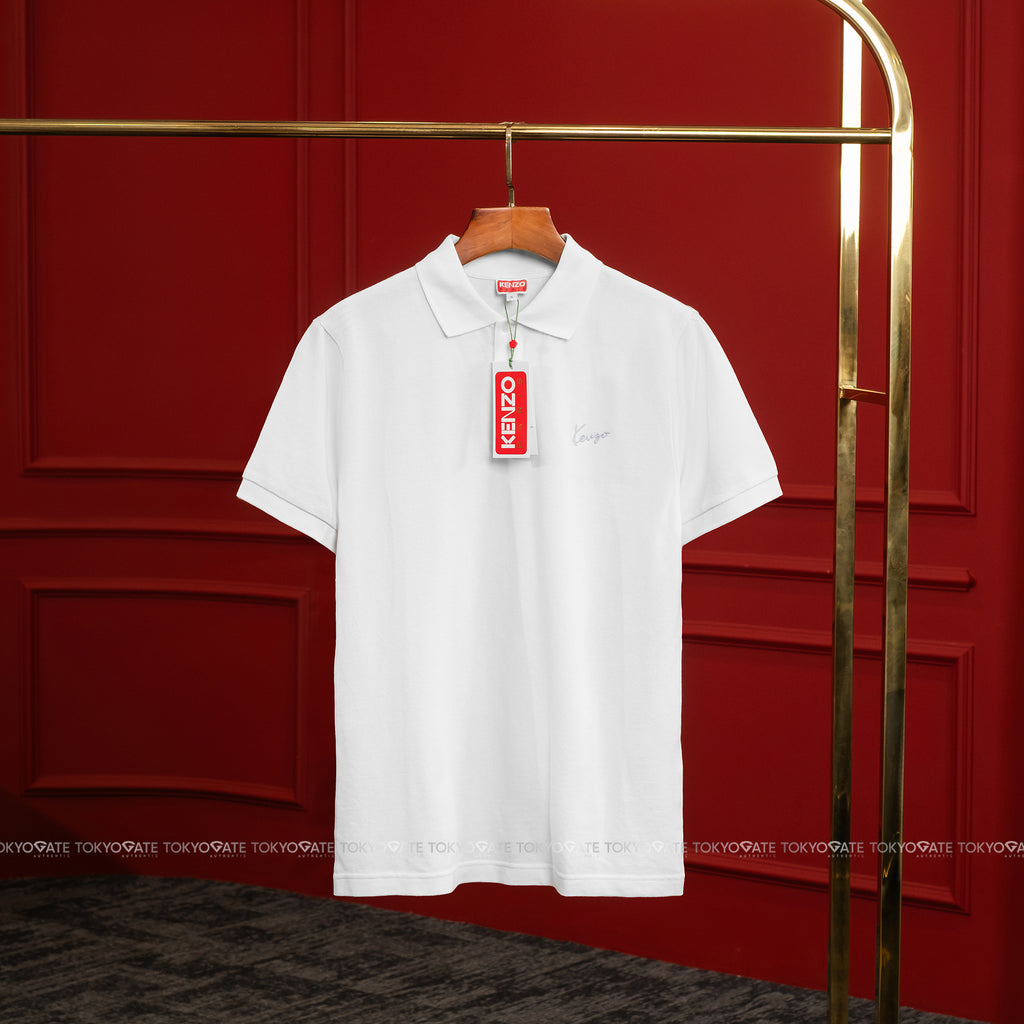 Áo polo Kenzo FG65PO1554PU Signature Embroidered Cotton Regular Fit