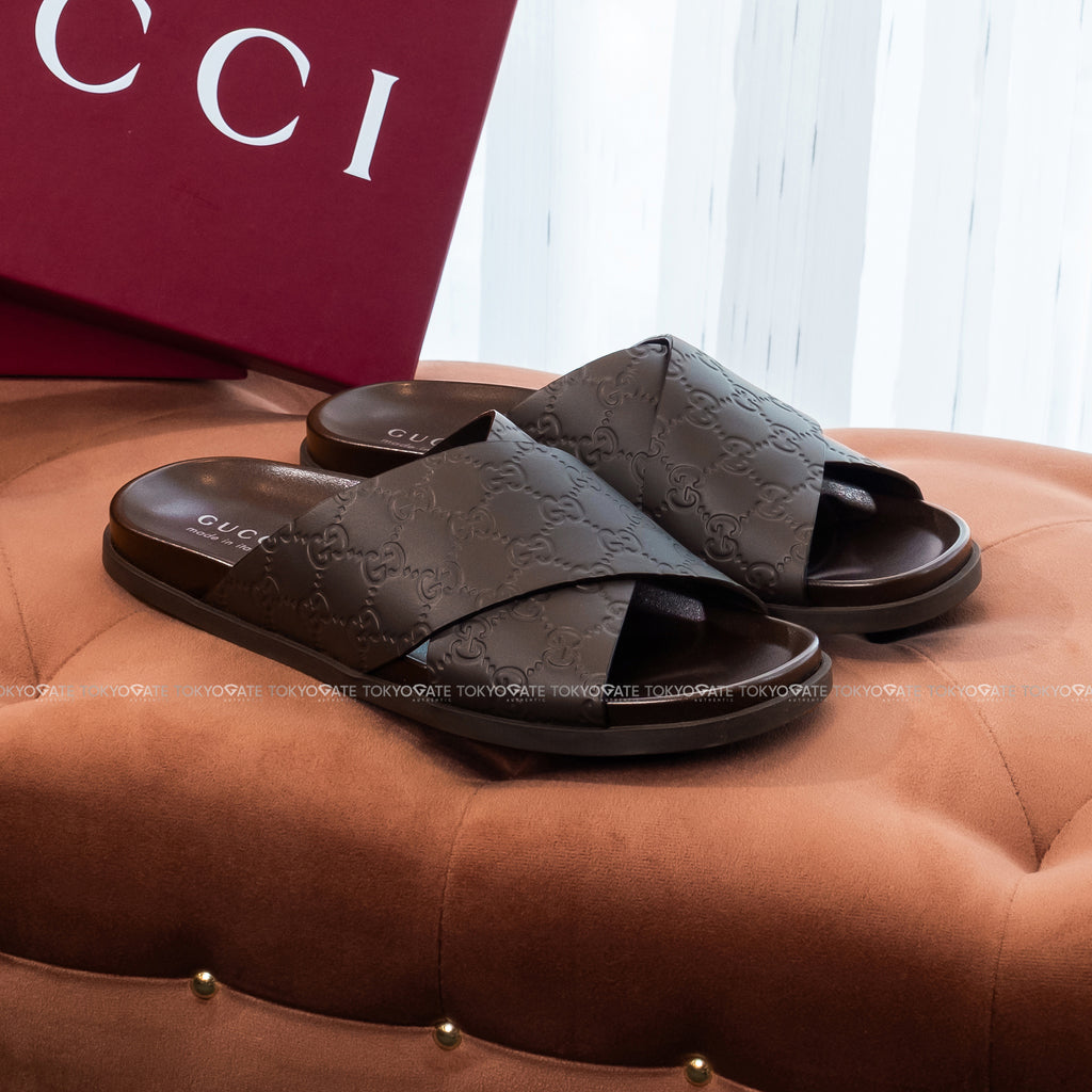 Dép Gucci 834940 AADMJ 2140 Slide Sandal In Brown
