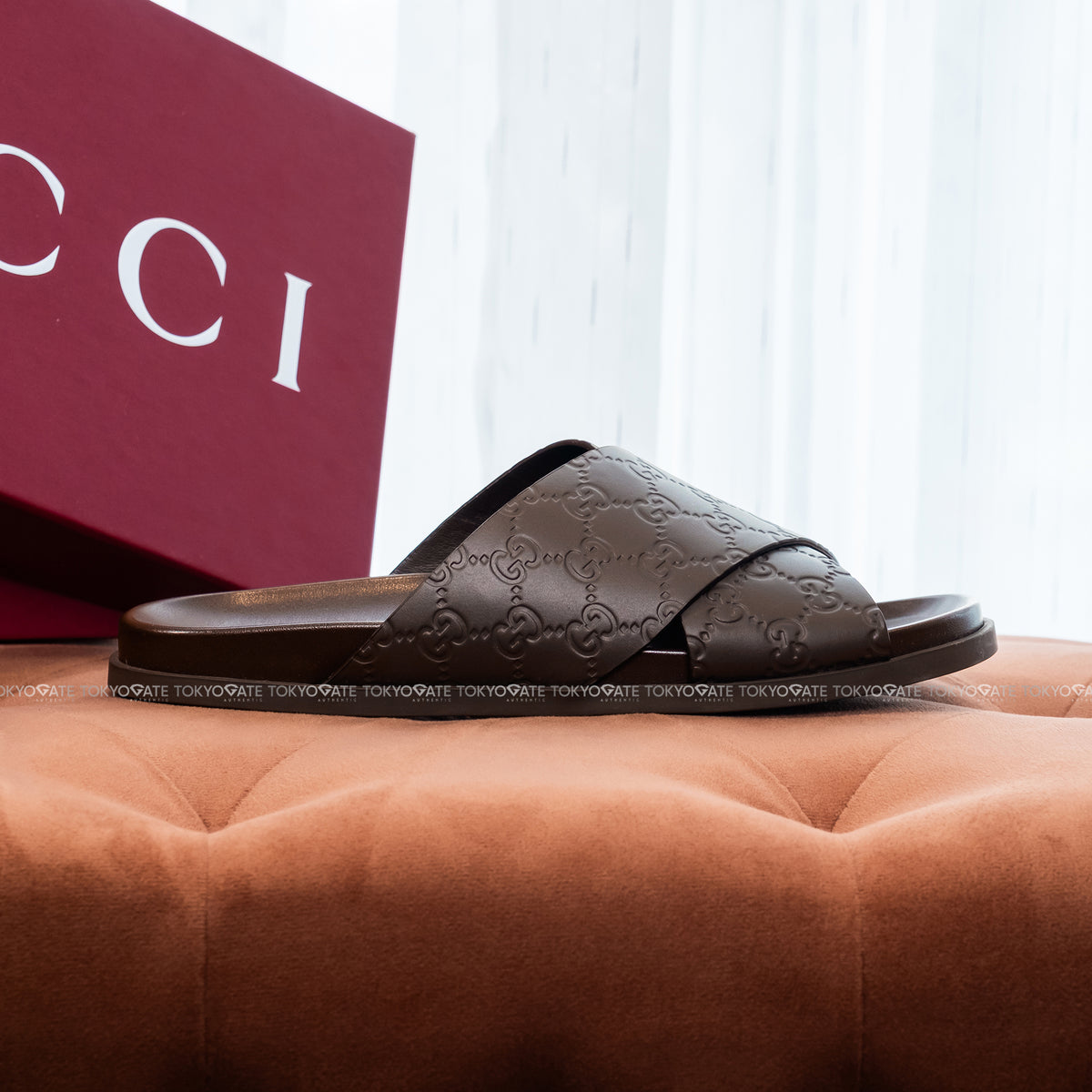 Dép Gucci 834940 AADMJ 2140 Slide Sandal In Brown