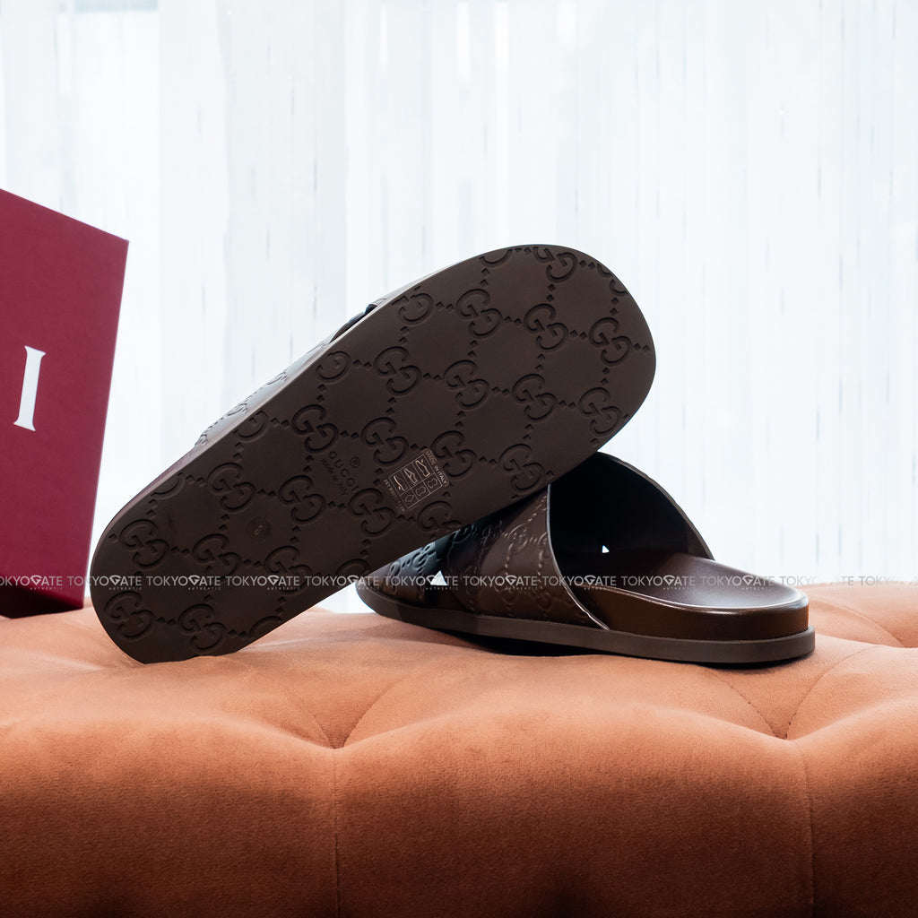 Dép Gucci 834940 AADMJ 2140 Slide Sandal In Brown