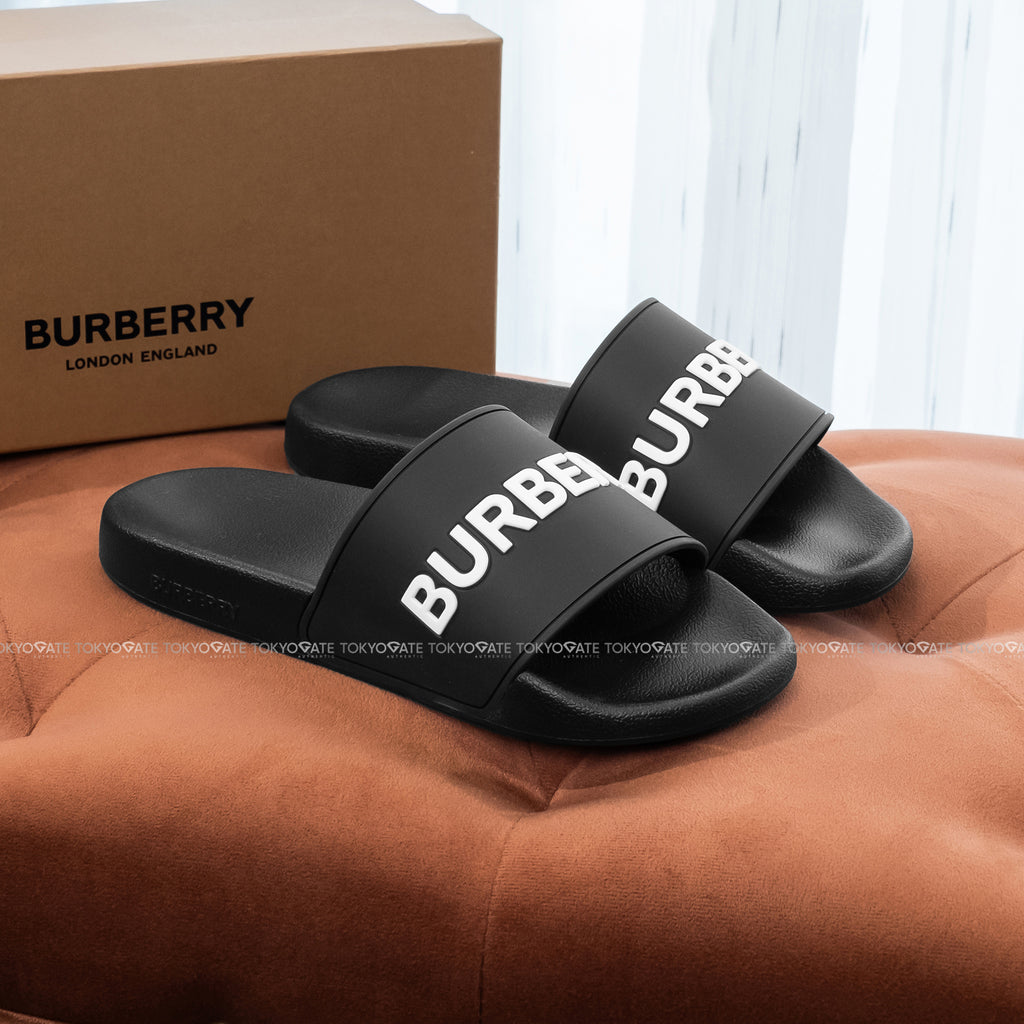 Dép Burberry Furley Logo Slide 8053501 Black