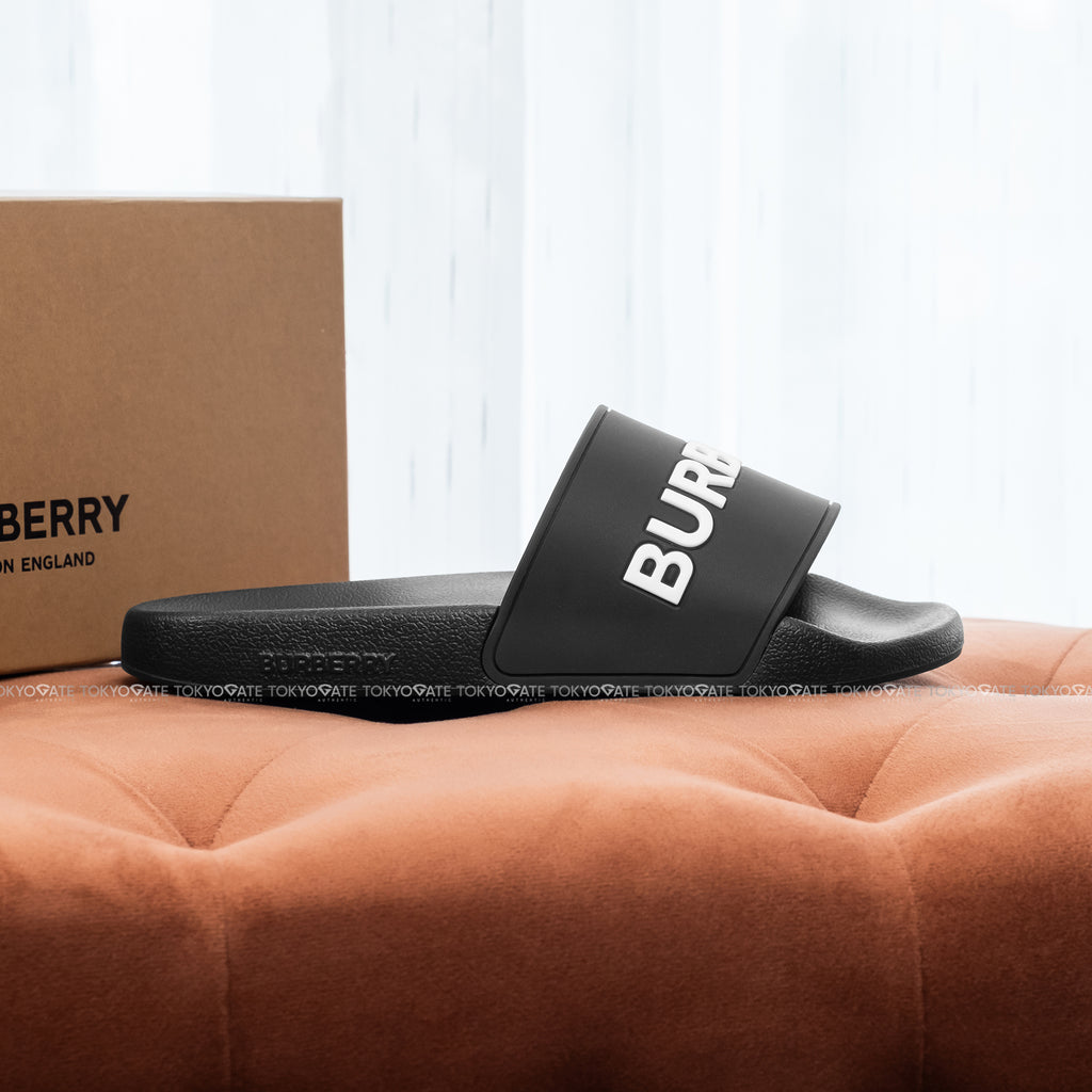 Dép Burberry Furley Logo Slide 8053501 Black
