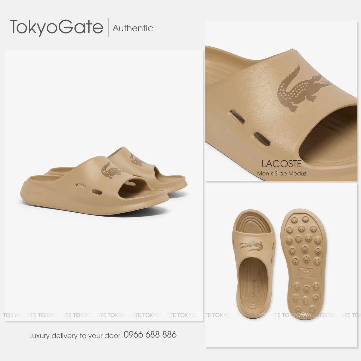 Dép Lacoste 751CMA0014 CJ2 Meduz Slide 126 2 CMA Light Brown