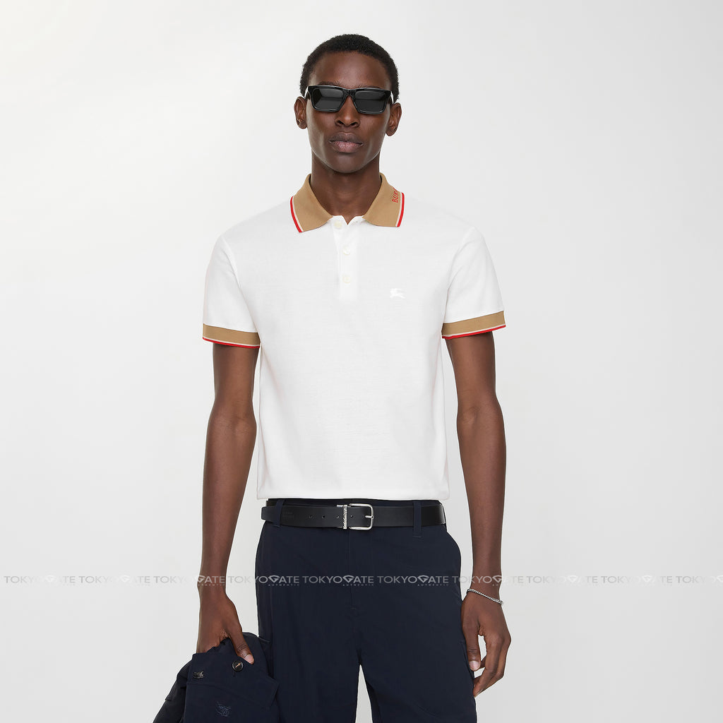 Áo polo Burberry 8110096 Stan White Slim Fit