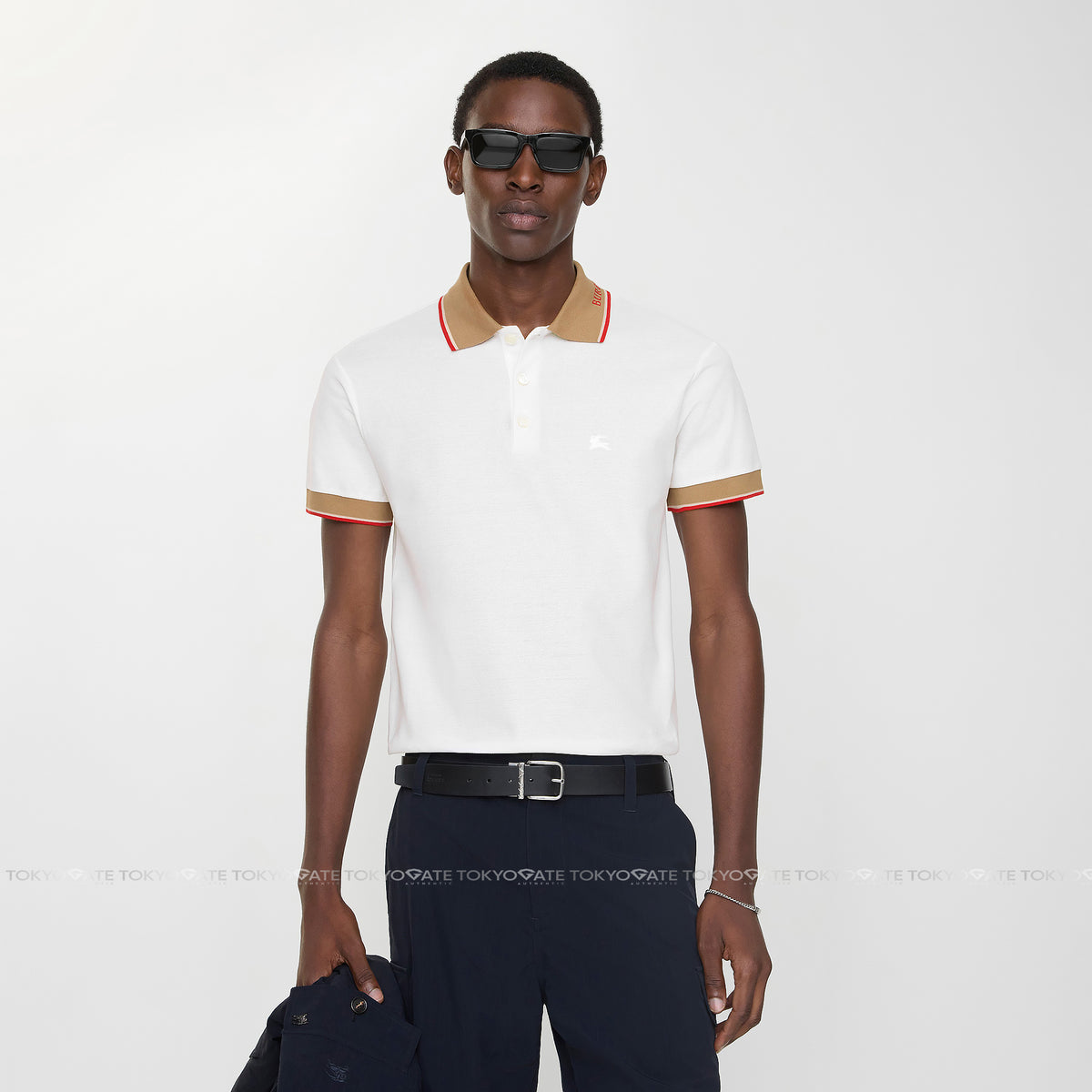 Áo polo Burberry 8110096 Stan White Slim Fit