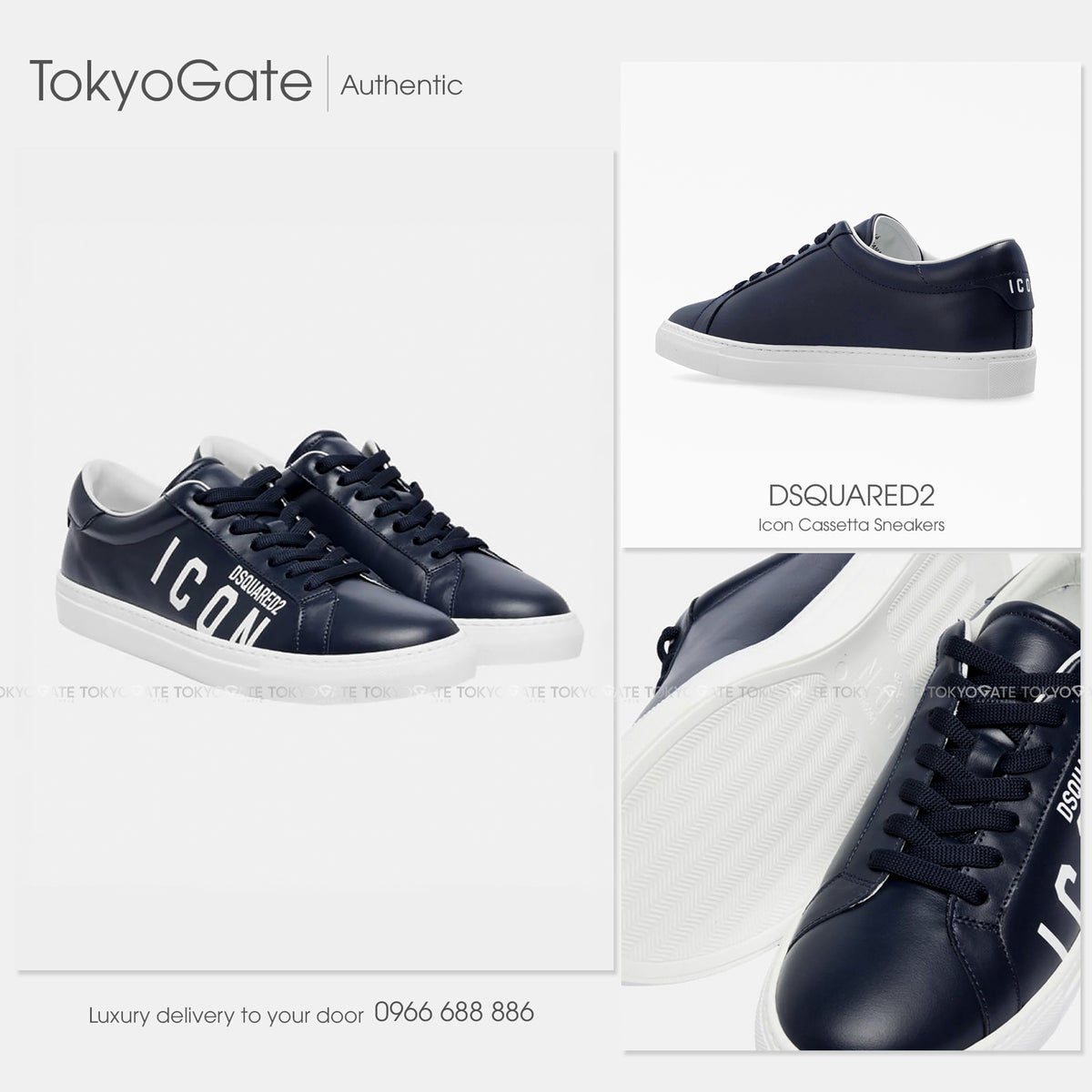 Giày Dsquared2 SNM0384 01500001 M2186 Cassetta Navy White