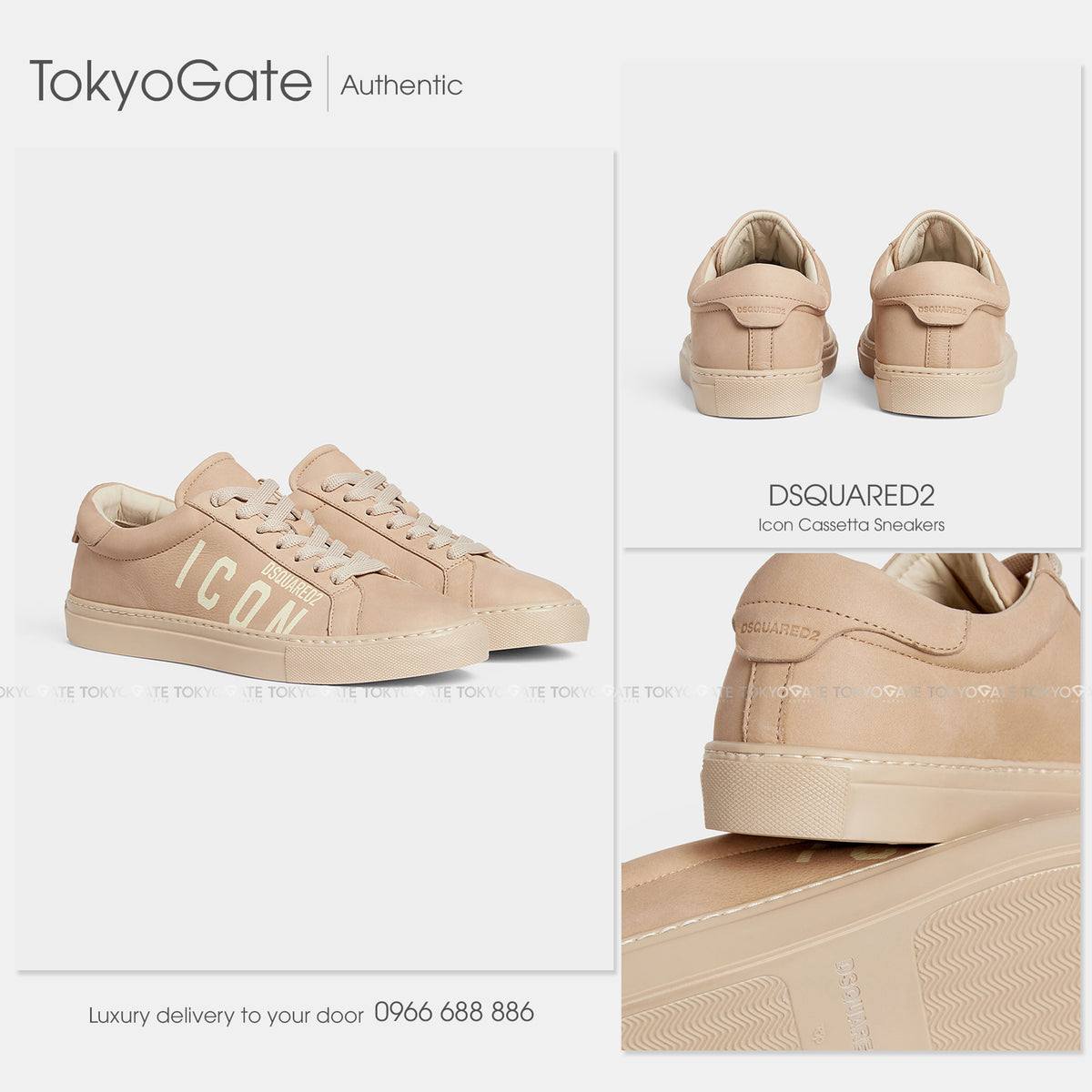 Giày Dsquared2 SNM0384 Cassetta Beige Cream
