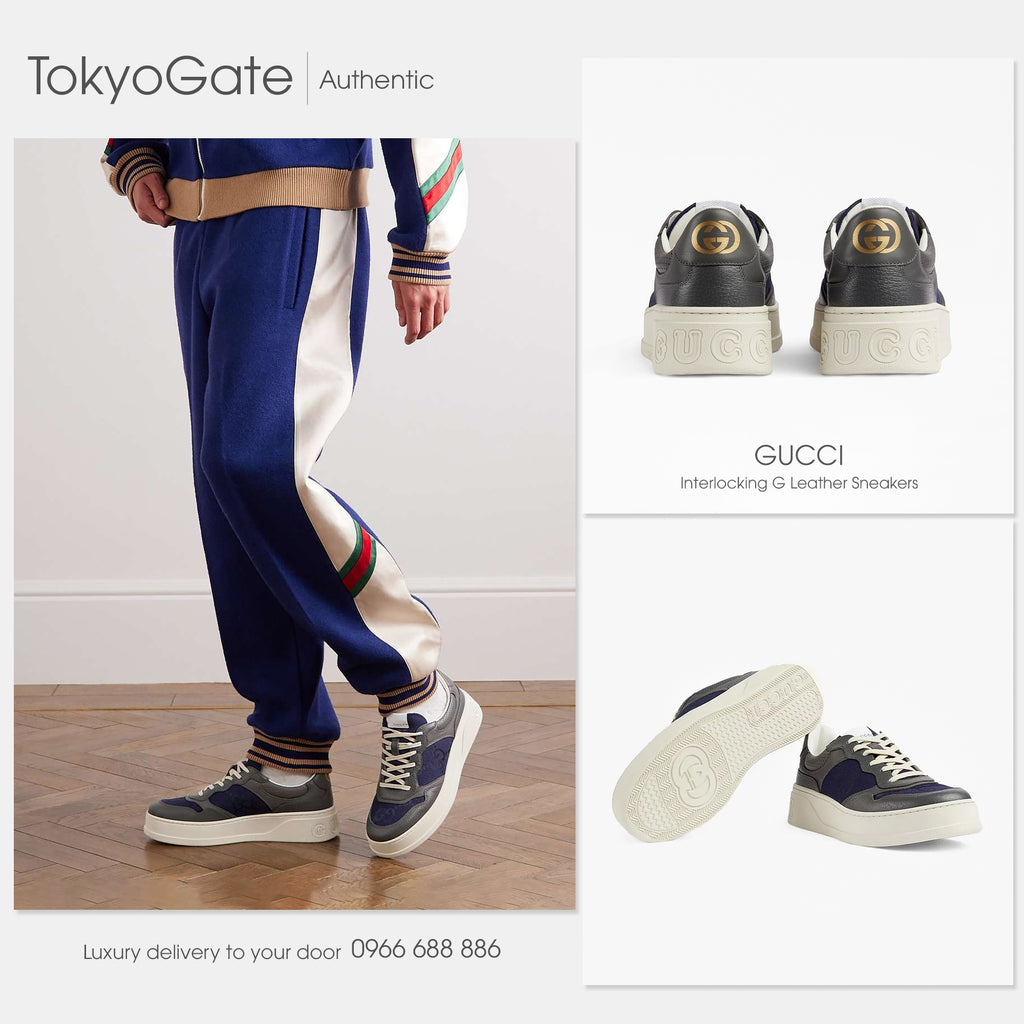 Giày Gucci 726543 AABNK 1152 Lace-Up Sneaker Grey Navy