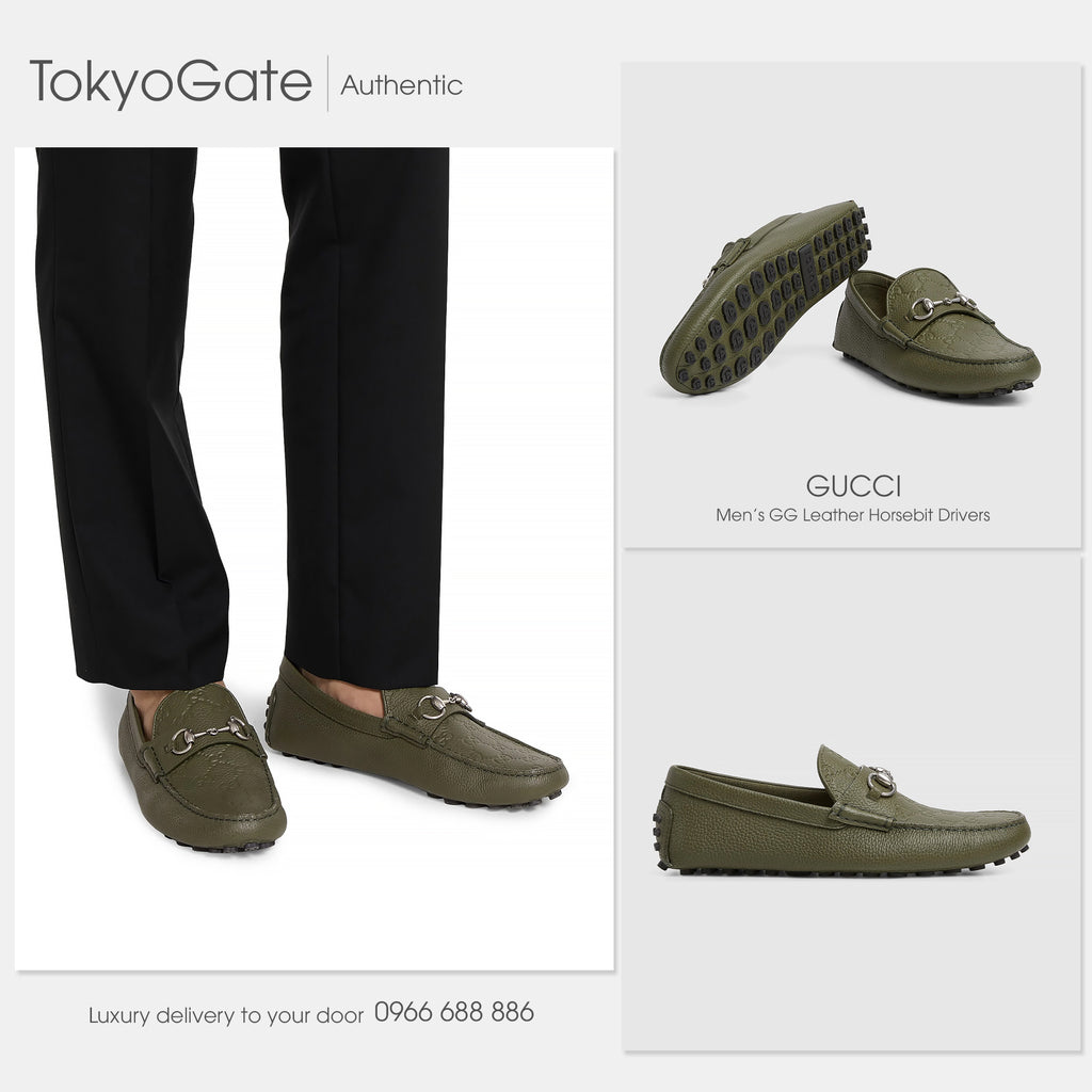Giày Gucci 765859 AADQ4 3352 Driver With Horsebit Green