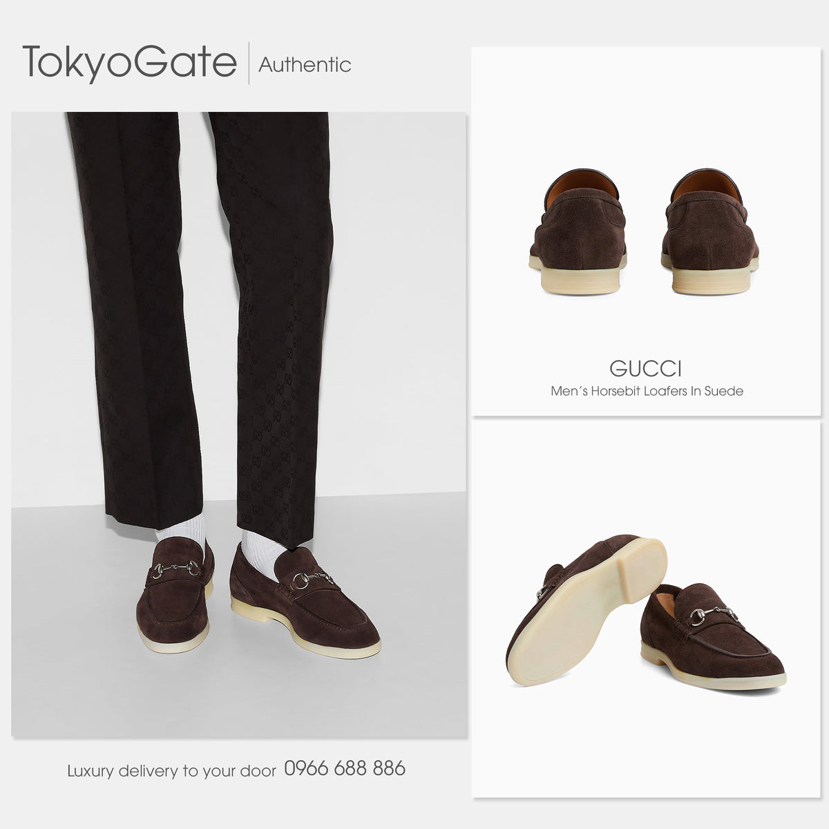Giày Gucci 782672 AACVH 2140 Leather With Horsebit Brown