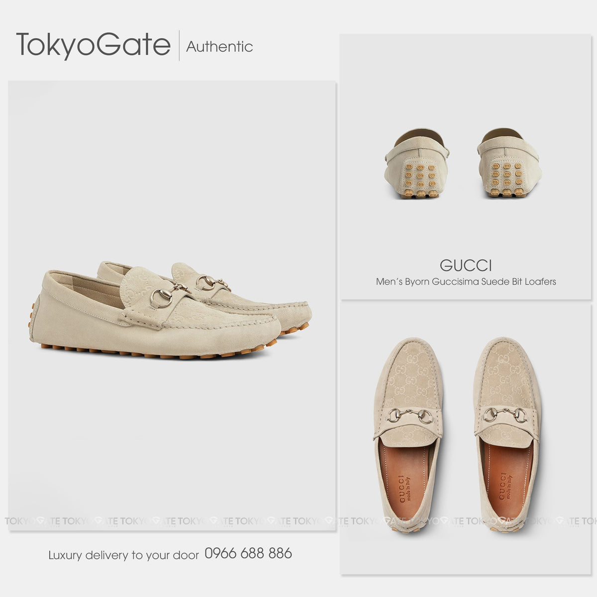 Giày Gucci 795279 AADWB 9511 Driver with Horsebit Oatmeal