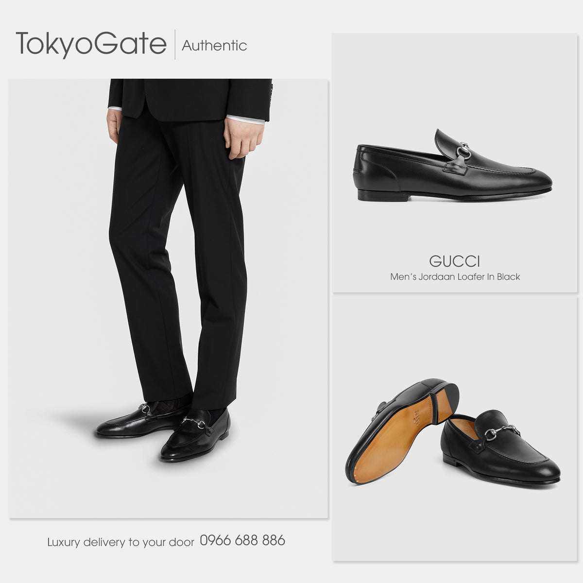 Giày Gucci 834289 AADCW 1000 Jordaan Loafer Black