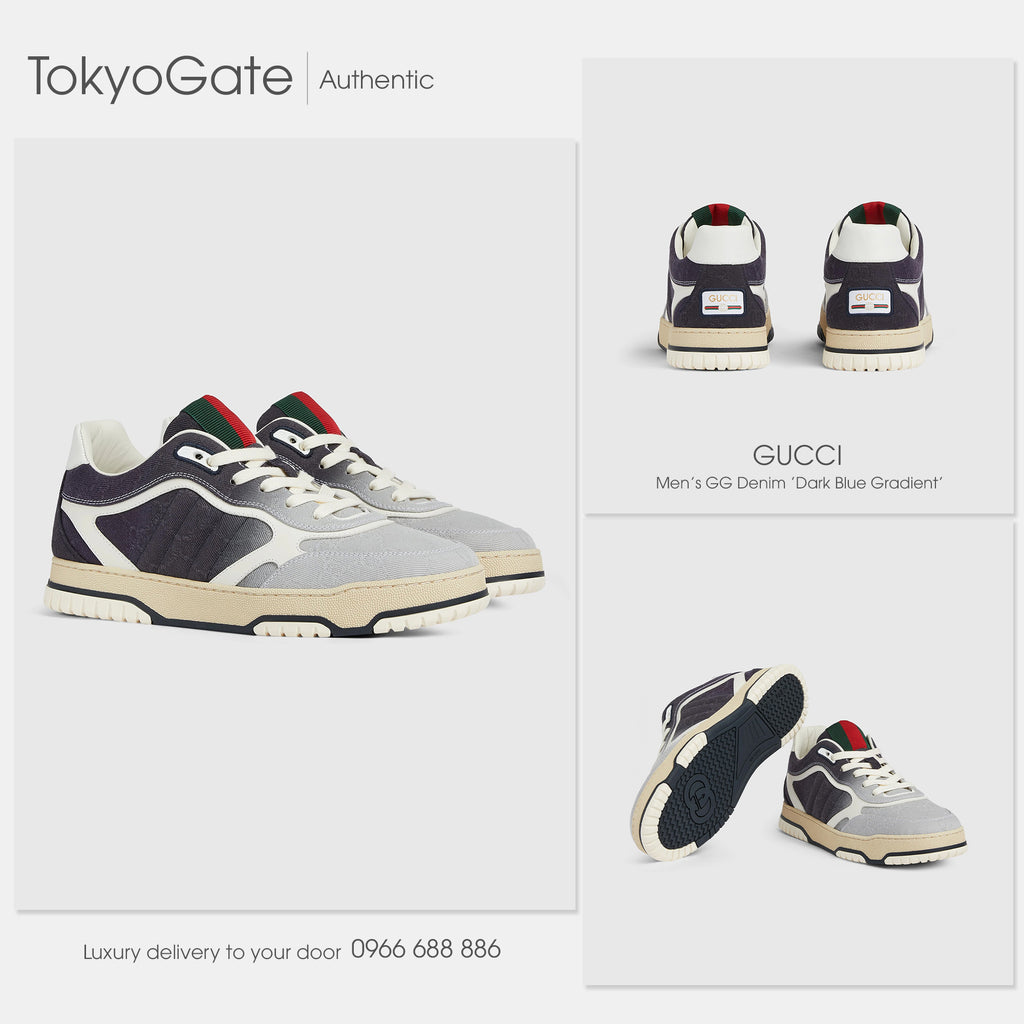 Giày Gucci 838922 FAEV3 4053 Re-Web GG Denim Dark Blue Gradient