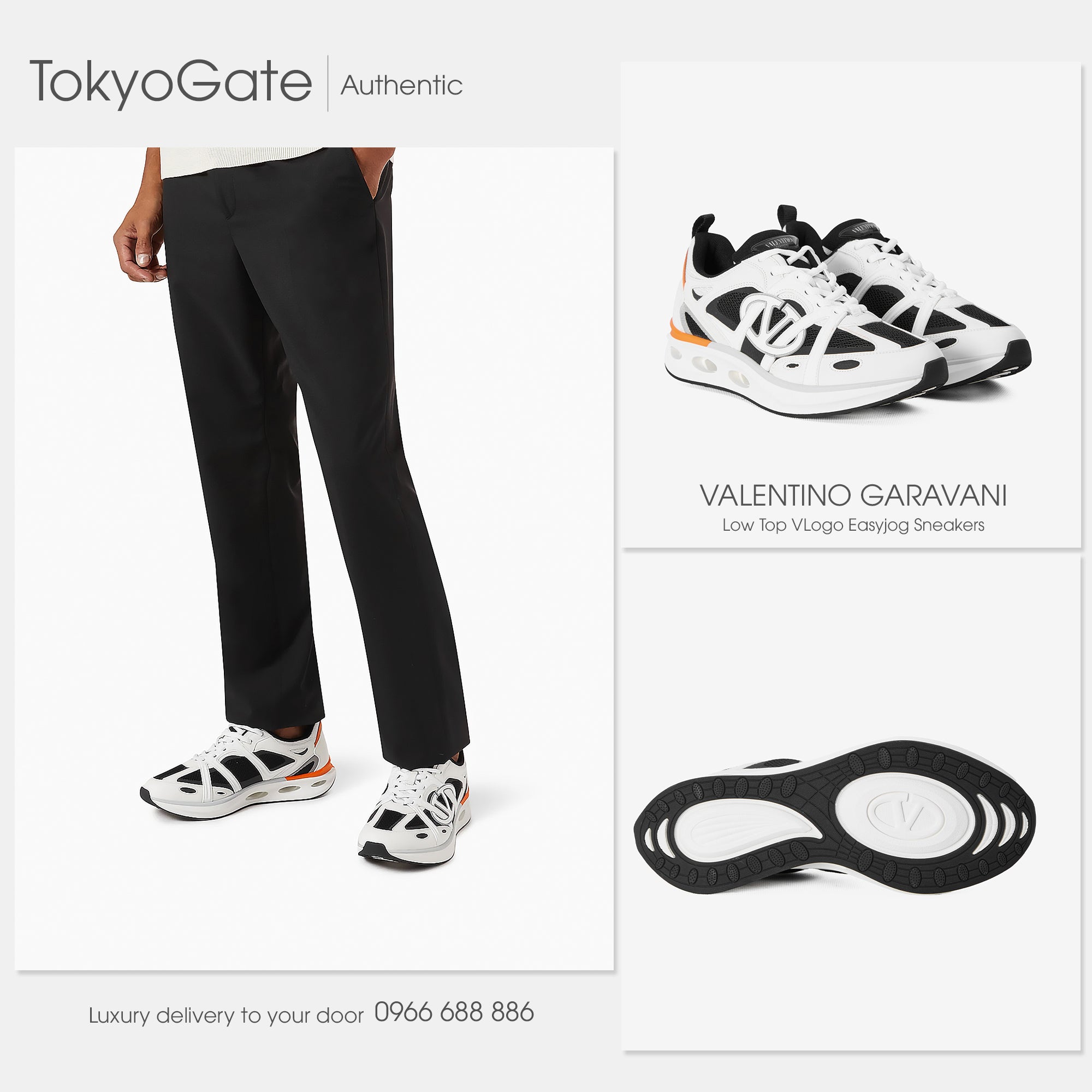 Giày Valentino Garavani VLogo EasyJog ZH1 Low-top Sneakers