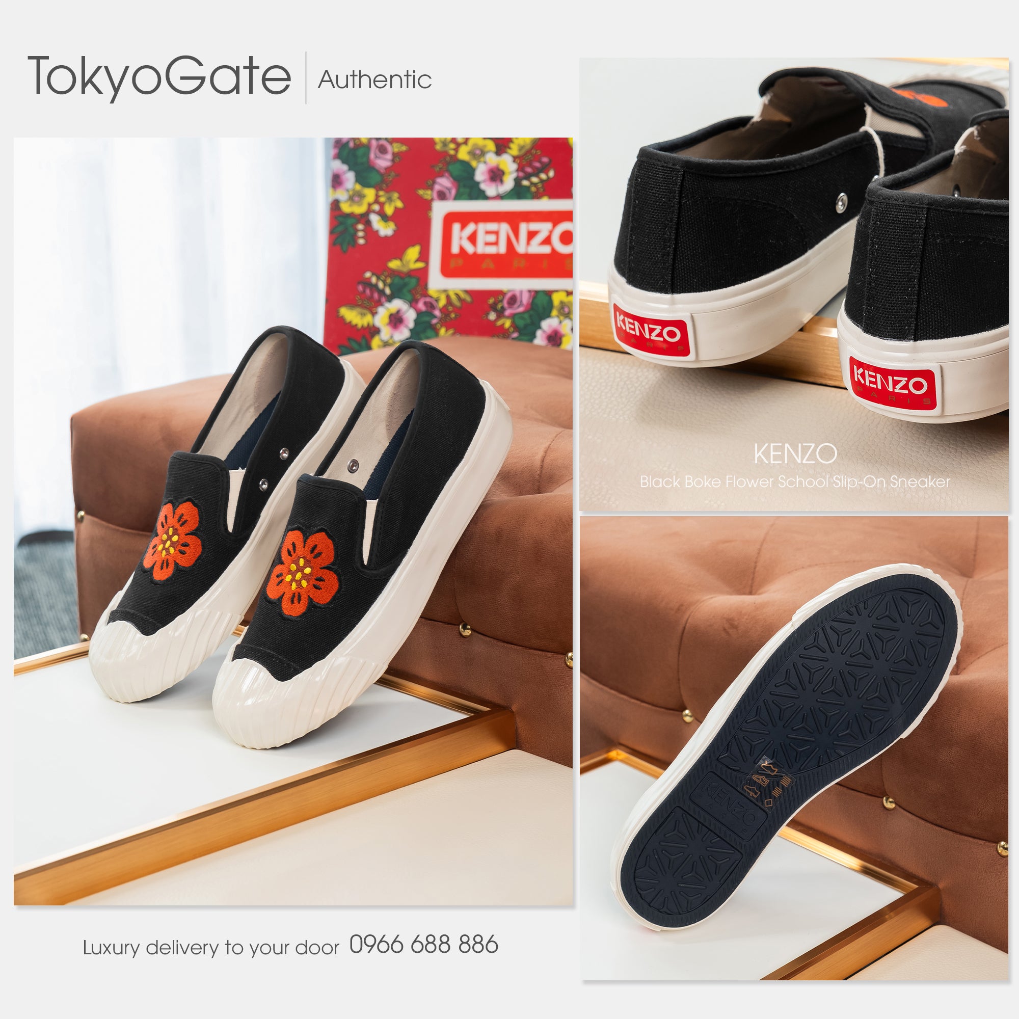 Giày Kenzo FD5SN005F73 Kenzoschool Boke Flower Black