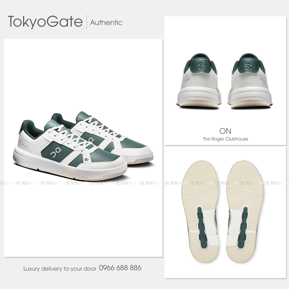 Giày On The Roger Clubhouse 3MF10543427 Ivory/Olive