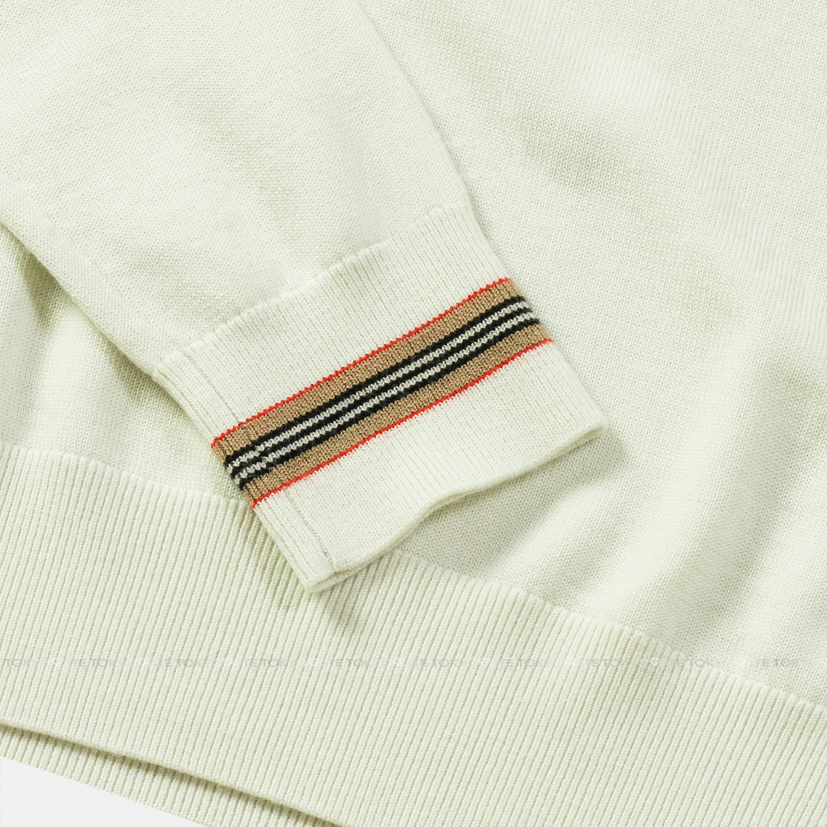 Áo len Burberry 8104406 Paradise Icon Stripe Fine Wool Knit Pistachio