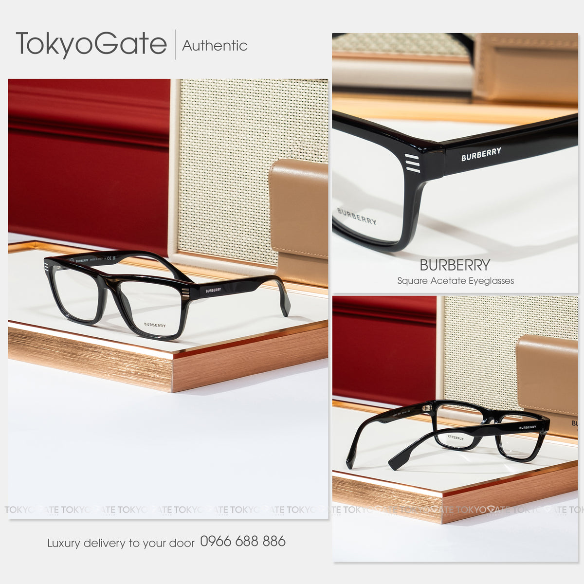Kính Burberry 0BE2387 Black Square Eyeglasses