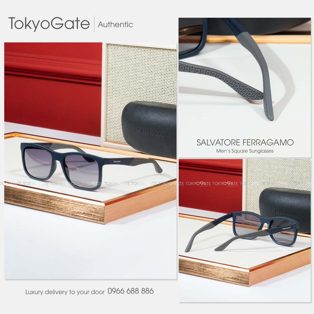 Kính Ferragamo SF1028SN 414 Blue Grey Sunglasses