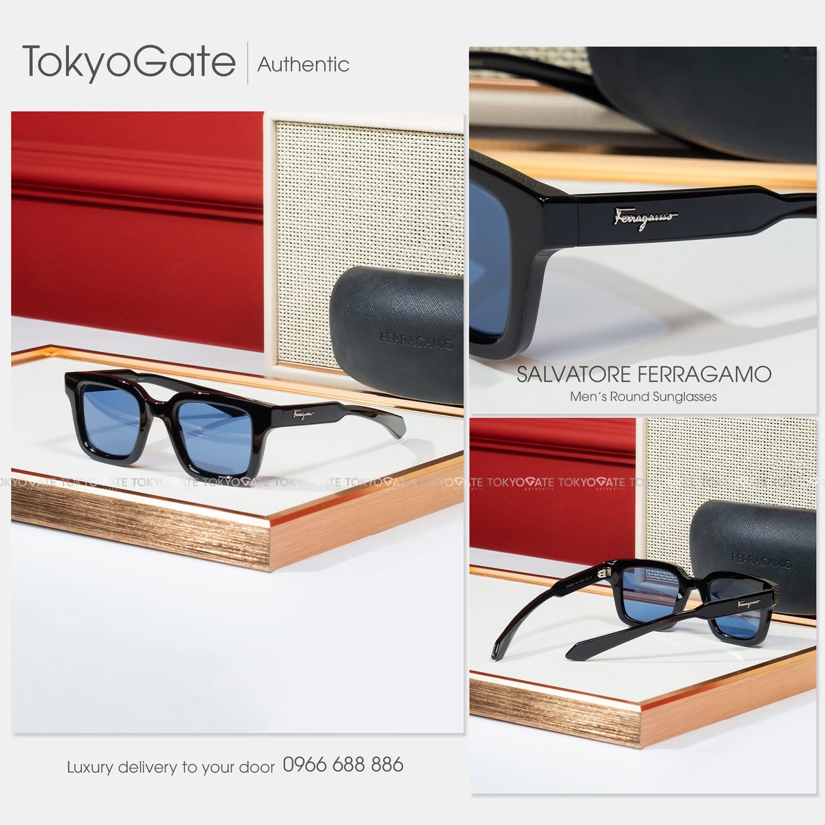 Kính Ferragamo SF1064SCP 001 Black Grey Sunglasses
