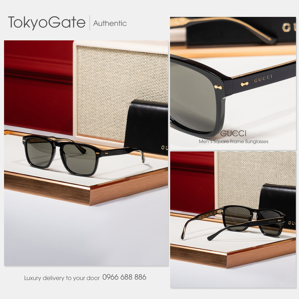 Kính Gucci GG0911S 001 Squared Sunglasses