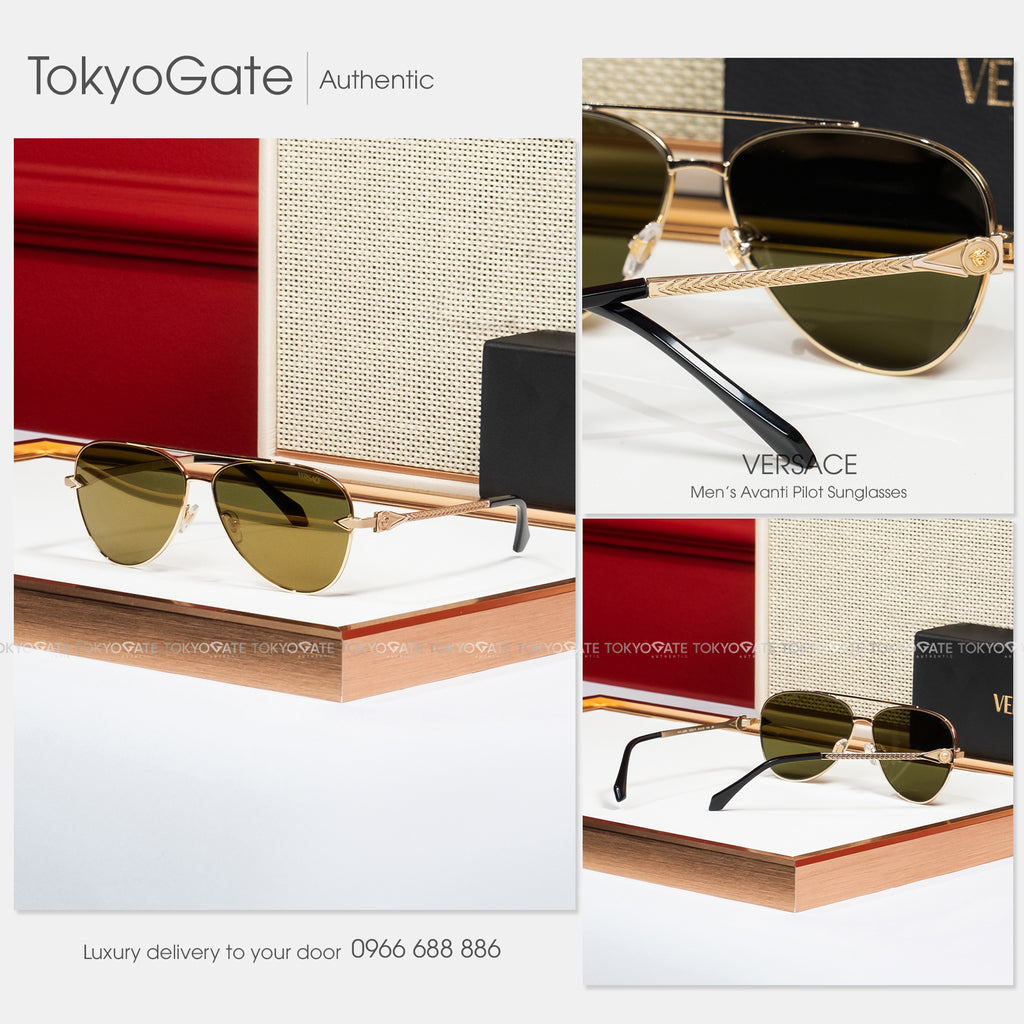 Kính Versace 0VE2283 1002/71 Gold Brown Mirror Gold Sunglasses